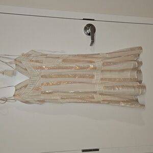 NWT Anthropologie Mahila Shoulder-tie Seashells Pin-tuck Olivia Dress